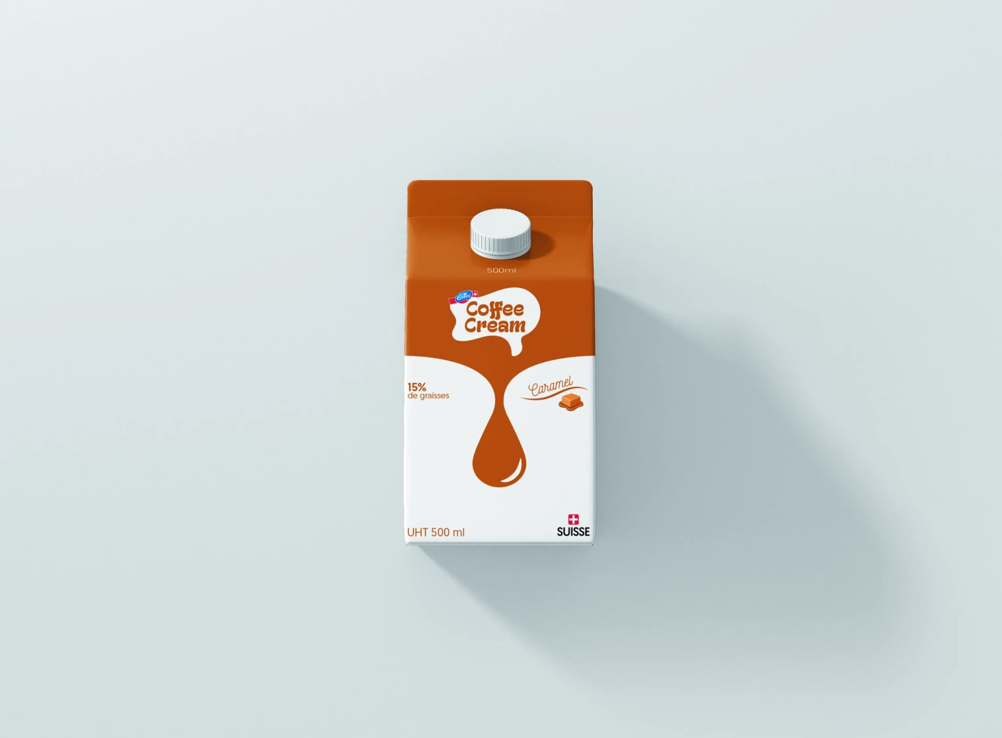 Packaging crème à café suisse saveur caramel