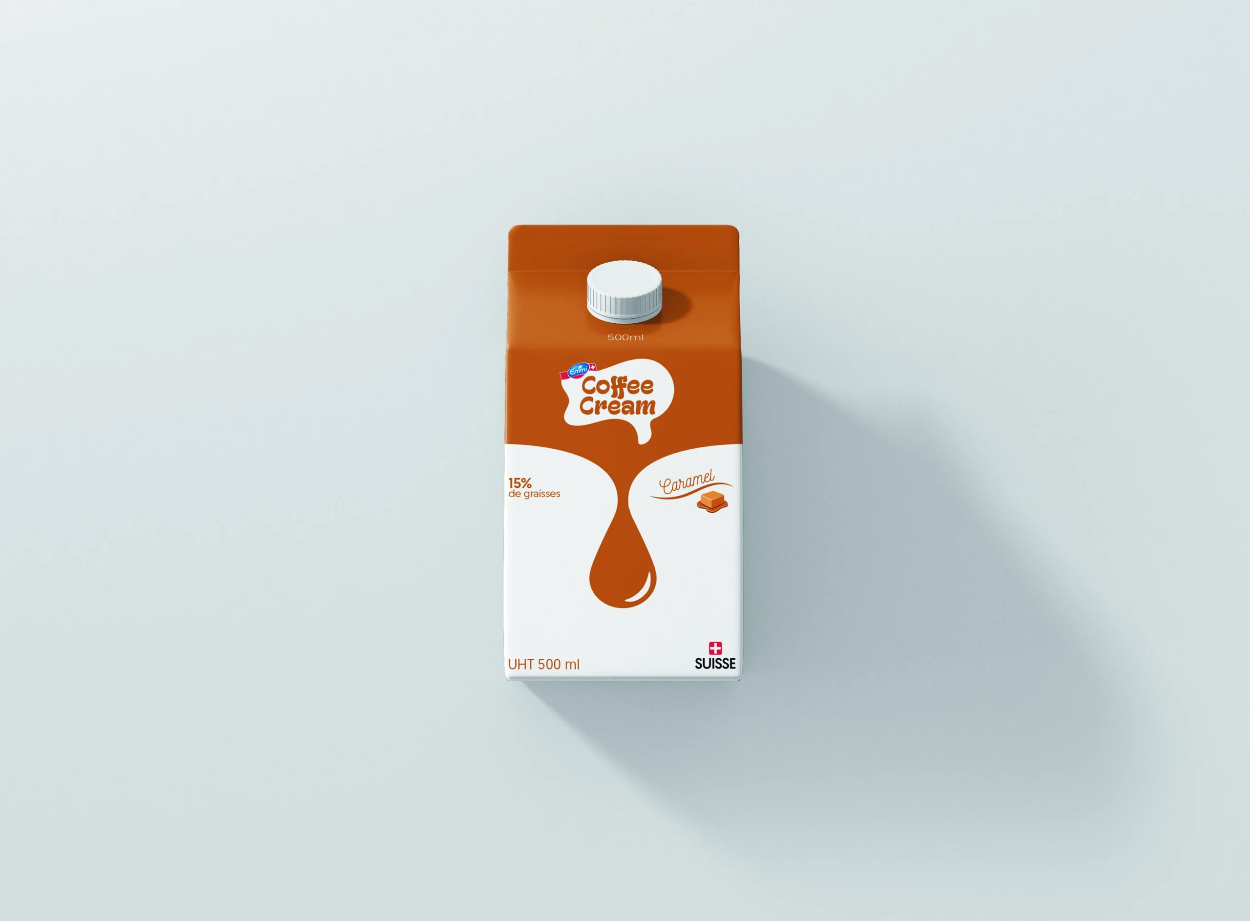 Packaging crème à café suisse saveur caramel